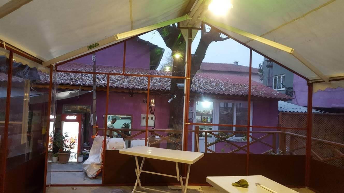 Kiş Bahcesi Şeffaf Fermuarli Branda